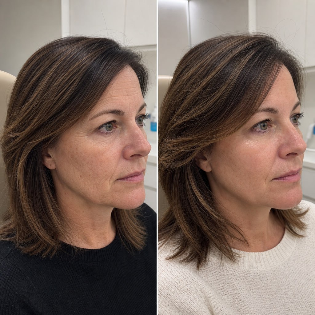 Before and after Morpheus8 treatment result